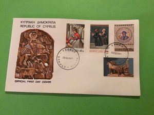 Cyprus First Day Cover Wood Carving Mosaic 1971 Stamp Cover R43213