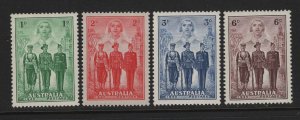 Australia Scott # 184 - 187  XF OG never hinged nice color cv $ 55 ! see pic !