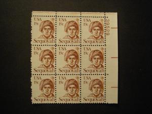 Scott 1859, 19c Sequoyah, PB9 #39529 UR, MNH Great Americans Beauty