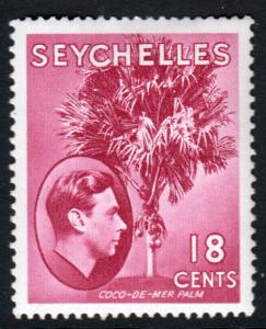 Seychelles KGVI 1938 18c Carmine-Lake SG139c Mint Hinged