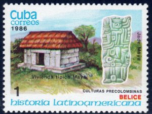 CUBA Sc# 2887  LATIN AMERICAN HISTORY  Belize 1c 1986  MNH