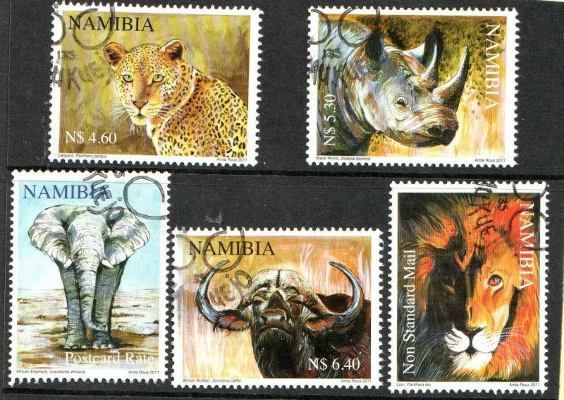 2011   NAMIBIA  -  SG: 1161/65 - THE BIG FIVE  -  USED 