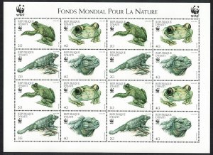 Haiti WWF Ground Iguana and Giant Tree-frog Sheetlet of 4 sets 1999 MNH