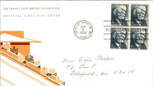 US 1280 Frank Lloyd Wright 1st Wright Foundation Pencil FDC