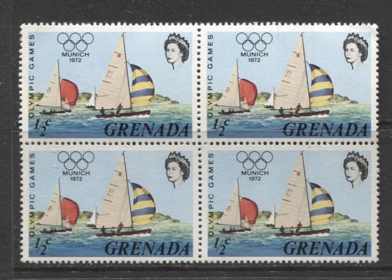 Grenada-Scott 457 -Munich Olympic Games Issue-1972-MVLH- Block of 4 X 1/2c Stamp