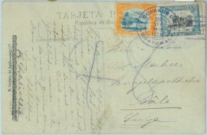 86020 - GUATEMALA - POSTAL HISTORY - POSTCARD to SWITZERLAND 1910 - Repaired