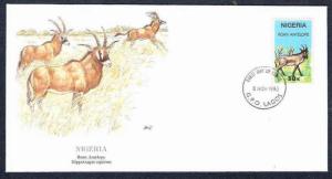 Nigeria 1990  Roan Antelope, Deer, Animal, Mammal, Wild life, Fauna FDC # 7179