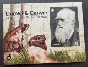 Jersey 25 Years Durrell Darwin Initiative 2017 Frog (ms) MNH *wood made *unusual