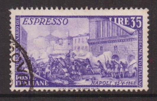 Italy   #E26   used  1948  special delivery revolutionary scene 35 l