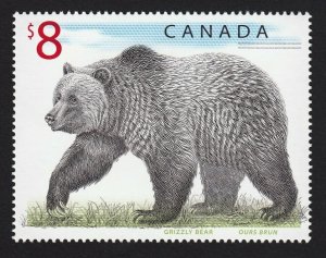 GRIZZLY BEAR = LITHO + ENGRAVING High Value stamp Canada 1997 #1694 MNH