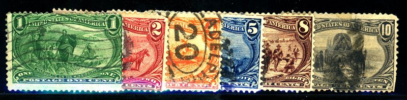 U.S. #285-290 USED SET MIXED CONDITION
