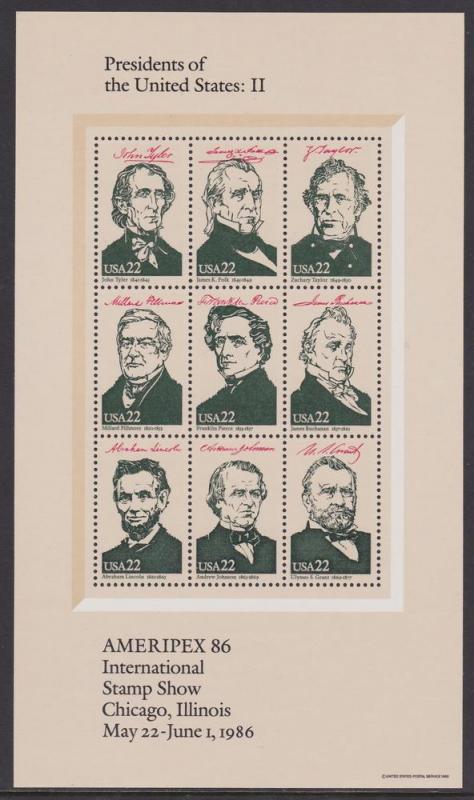 2216-2219 Presidents of the US MNH XF with Folio