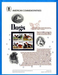 USPS COMMEMORATIVE PANEL #228 DOGS #2098-2101