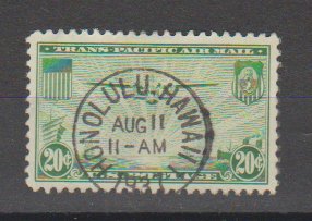 C21 TransPacific Air Mail Issue Used SOTN Honolulu Hawaii 08/11/1937