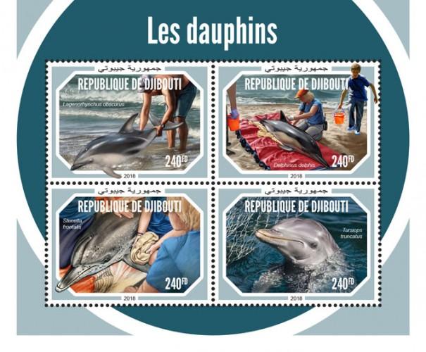 DJIBUTI - 2018 - Dolphins - Perf 4v Sheet - M N H