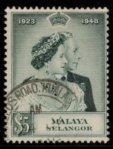 MALAYSIA - Selangor GVI SG89, $5 green, FINE USED. Cat £25.