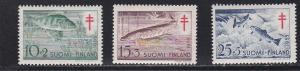 Finland # B129-131, Fish, Hinged, 1/3 Cat.