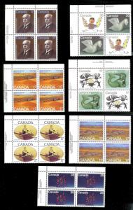 CANADA (111 pcs.) Imprint & Corner Blocks ALL Mint Never Hinged FV=C$120+