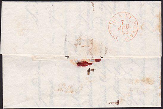 ITALY 1843 folded letter straight line NARNI to Rome........................4774