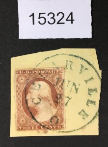 MOMEN: US STAMPS # 11 USED GREEN C.D.S CANCEL $145++ LOT #15324