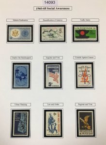 MOMEN: US STAMPS  1960-1968 SOCIAL AWARENESS MINT OG NH COLLECTION LOT #14093