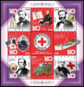 LIBERIA 2023 RED CROSS 160th ANNIVERSARY DUNANT BARTON SHIP NOBEL PRIZE MEDICINE