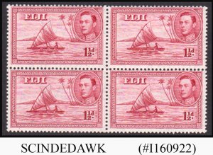 FIJI - 1940 KGVI 1½d carmine SG#252 - BLOCK OF 4 - MINT NH