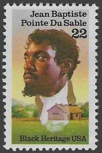 #2249 22c Black Heritage Jean Baptiste Pointe Du Sable 1987 Mint NH