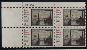 US, 1433, MNH, PLATE BLOCK, 1971, JOHN  SLOAN