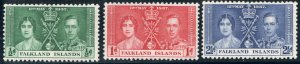 Falkland Islands  #81-83  Mint H CV $2.90