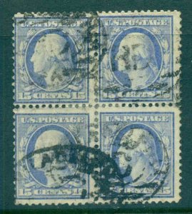 USA 1908-09 Sc#340 15c pale ultramarine Washington Perf 12 Wmk D/L Blk 4 FU l...