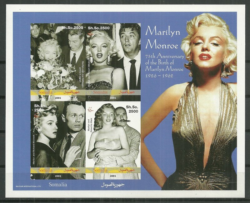 2001 Marilyn Monroe 75th Anniversary MNH S/S