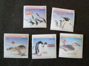 Australian Antarctic Territory,  set of 5 Conservation issues, MLH, SCV$6.00