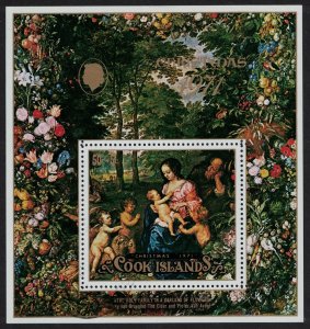 Cook Is. 'The Holy Family in a Garland of Flowers' by Bruegel MS 1971 MNH