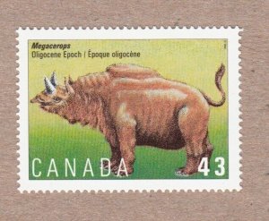 PREHISTORIC ANIMALS * MEGACEROPS OLIGOCENE EPOCH * Canada HF MNH 1994 #1530i