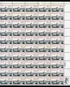 UNITED STATES SCOTT #2004 LIBRARY OF CONGRESS  COMPLETE SHEET  MINT NH