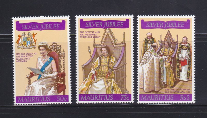 Mauritius 433-435 Set MNH Queen Elizabeth II Silver Jubilee (B)