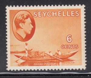 Seychelles 1938-41 MH Scott #128/SG #137 6c Fishing pirogue - George VI