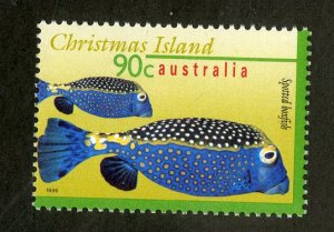 CHRISTMAS ISLAND 385 MNH BIN $1.00 MARINE LIFE