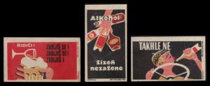 3 VINTAGE 1959 LABELS / CINDERELLA  ALCOOL - DO NOT DRINK AND DRIVE