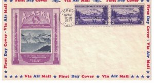 1937 FDC, #800, 3c U.S. Possessions - Alaska, Ioor, pair