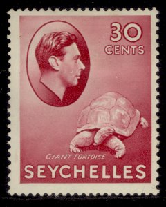 SEYCHELLES GVI SG142, 30c carmine, M MINT. Cat £50.