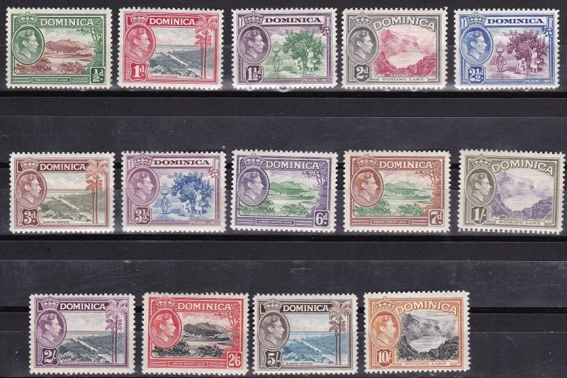 Dominica 1938-47 Scott # 97-110 Geo VI and island scenes MNH