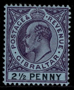 GIBRALTAR EDVII SG49, 2½d dull purple & black/blue, VLH MINT.