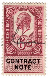 (I.B) George V Revenue : Contract Note 6/-