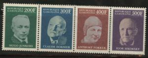 GABON Scott C104a-d MNH** 1970 stamp strip from sheet
