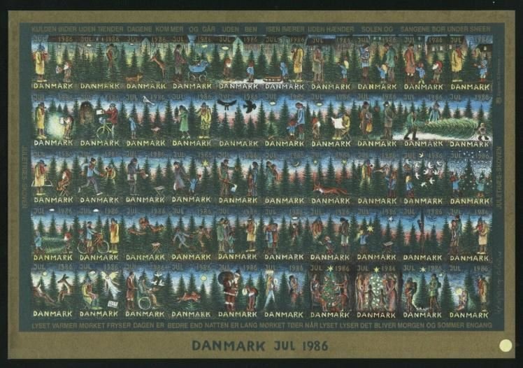 Denmark. 1986 Christmas Sheet Mnh. Imperforated. Christmas In The Forest, Animal