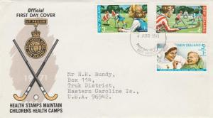 New Zealand #B82-84 FDC 1971 - Children's Health Camp - Sports