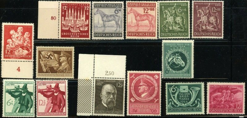 Germany Deutsches Reich Postage Stamp Collection WWII Mint NH VF OG