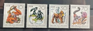 (947) DDR 1986 : Yv# 2641/44 WILD ANIMALS MONKEYS ZOO DRESDEN - MNH VF